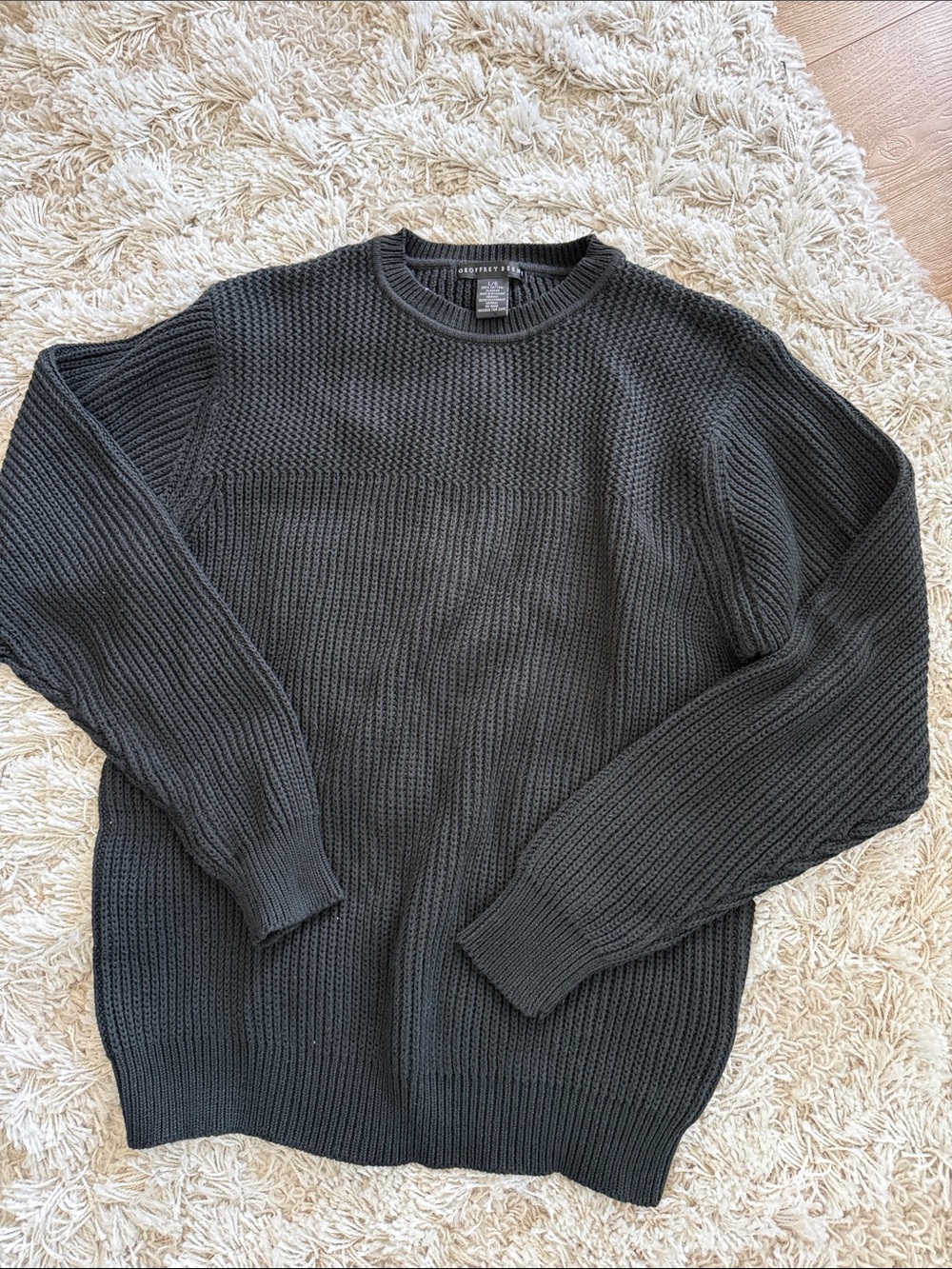Geoffrey Beene 100% Cotton Black Crewneck Sweater
